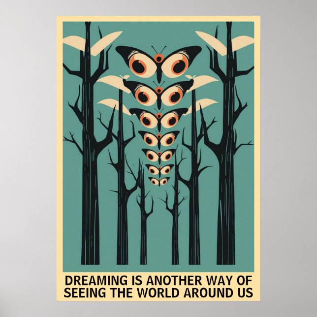 Öga Butterfly in Forest - Anpassade Quote Poster (Framsidan)