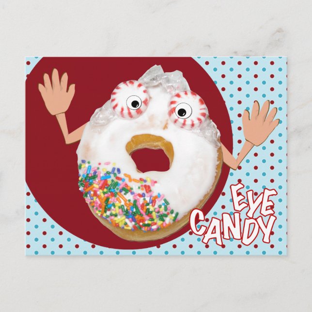 "öga candy" humoristiskt vykort (Framsida)