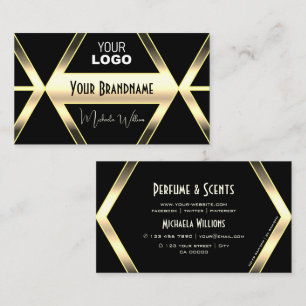 Öga Catching Black Light Golden med Logotyp Elegan Visitkort