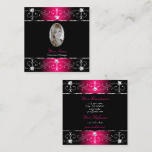 Öga Catching Black Rosa Ornate Ornaments Lägg till Fyrkantigt Visitkort