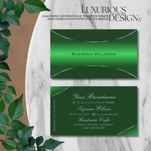 Öga Catching Emerald Grönt med Chic Silver Gräns Visitkort