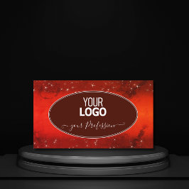 Öga Catching Red Marled Glitter Stars med Logotyp Visitkort