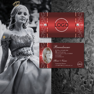 Öga Catching Rubby Red Squiggled Jewels Logotyp Ph Visitkort