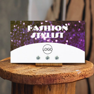 Öga Catching White Lila Gnistra Glitter Add Logoty Visitkort