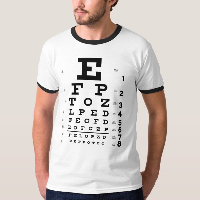 Öga Chart Optometrist T-shirt (Framsida)
