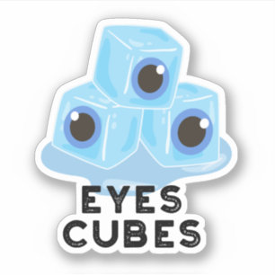 Öga Cubes Funny Ice Pun Klistermärken