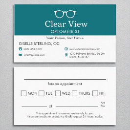 Öga Doktor Optometrist Office Möte Visitkort