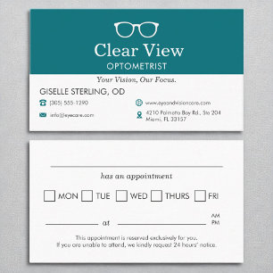 Öga Doktor Optometrist Office Möte Visitkort