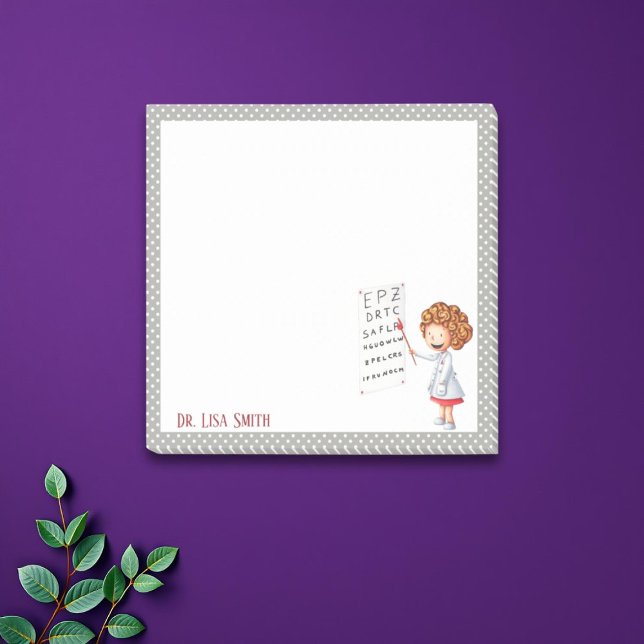 Öga doktor, sjuksköterska personlig, anteckningar post-it block (Skapare uppladdad)