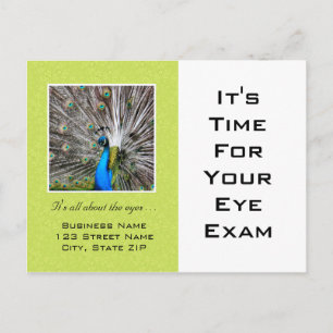 Öga Exam Möte Reminder Peacock Ögon Vykort