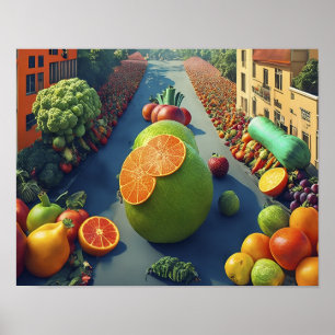 Öga-fångstfrukt och grönsaker Parad Poster