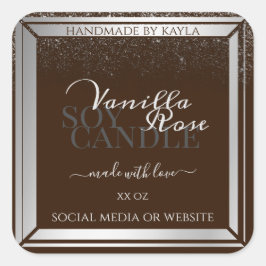 Öga fångstproduktetiketter Mörk Brown och Silver Fyrkantigt Klistermärke