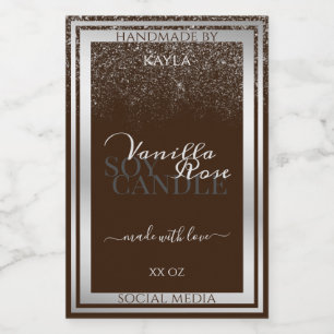 Öga fångstproduktetiketter Mörk Brown och Silver Mat Etikett