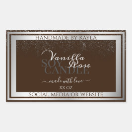 Öga fångstproduktetiketter Mörk Brown och Silver Rektangulärt Klistermärke