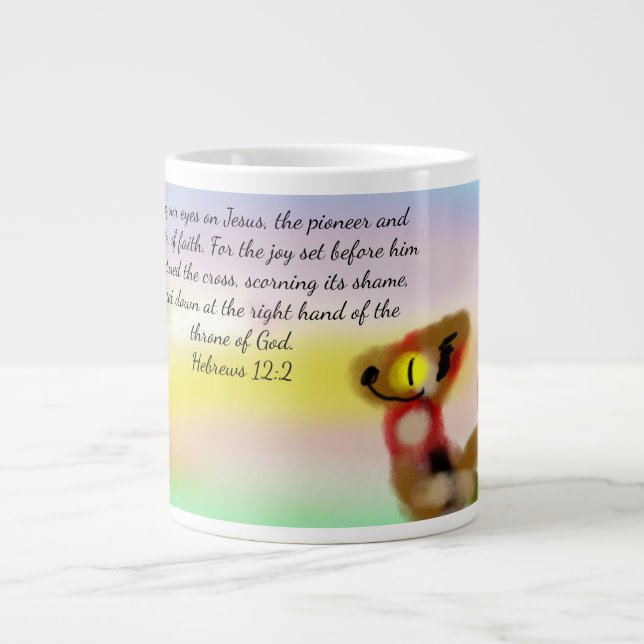 öga fäst på Jesus Jumbo Mugg (Framsidan)