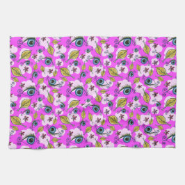 Öga Flower Löv_Lila Kökshandduk