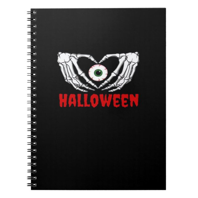 Öga Halloween - Skeleton Händer Heart Anteckningsbok (Framsidan)