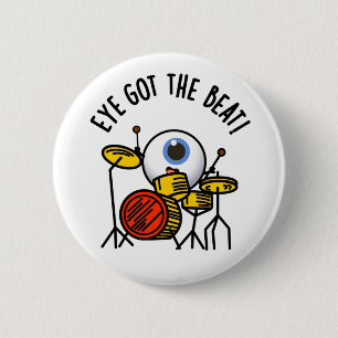 Öga Har Beat Funny Drummer Pun Knapp