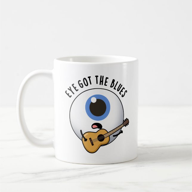 Öga Har Blues Funny Eyeball Music Pun Kaffemugg (Vänster)