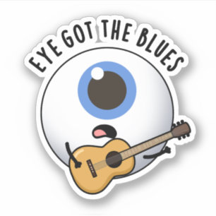 Öga Har Blues Funny Eyeball Music Pun Klistermärken