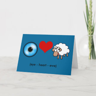 Öga-Heart-Ewe (jag Kärlek dig!) Kort