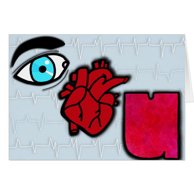 Öga Heart U (blank Inside) Hälsningskort (Framsidan Horizontal)