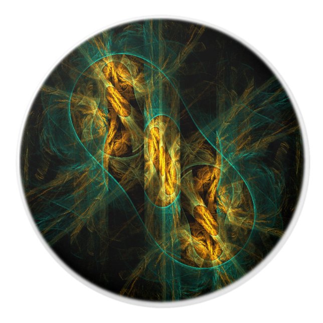 Öga i Abstrakten Jungle Art Knopp (Framsidan)