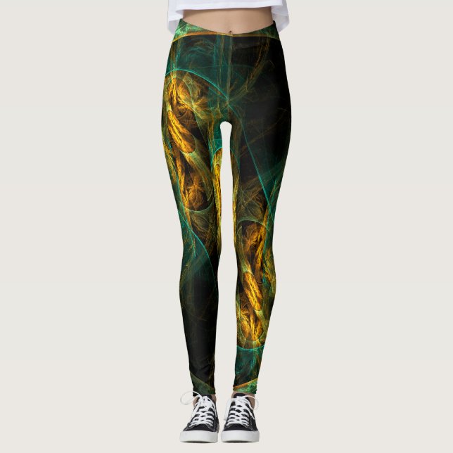 Öga i Abstrakten Jungle Art Leggings (Framsida)