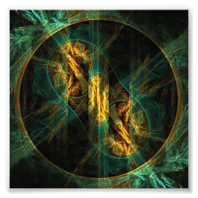 Öga i Abstrakten Jungle Art Photo Print Fototryck (Framsidan)