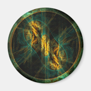Öga i Abstrakten Jungle Art Square Magnet