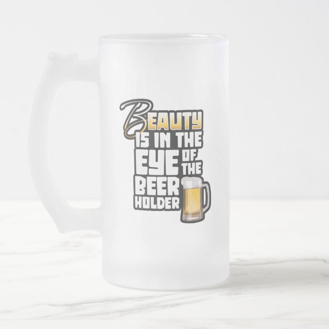 Öga i Beer Holder - Lustigt öl Drinker Frostat Ölglas (Vänster)