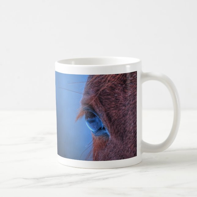 Öga i Chestnut Horse Equine Photo Kaffemugg (Höger)