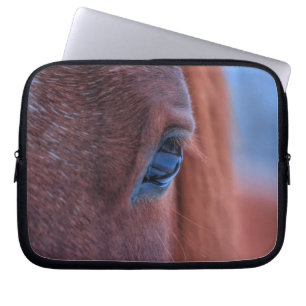 Öga i Chestnut Horse Equine Photo Laptop Sleeve