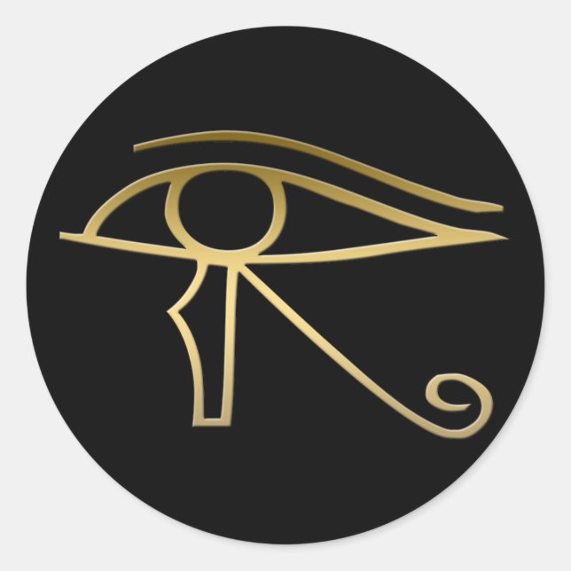 Öga i den egyptiska symbolen Horus Runt Klistermärke (Framsida)