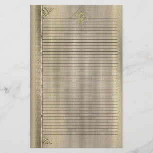 Öga i den tjänstefolka Goldtone Stationary Brevpapper