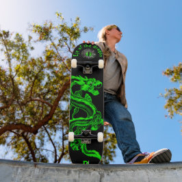 Öga i Dragon Grönt and Black Dd Brand Mini Skateboard Bräda 18,5 Cm