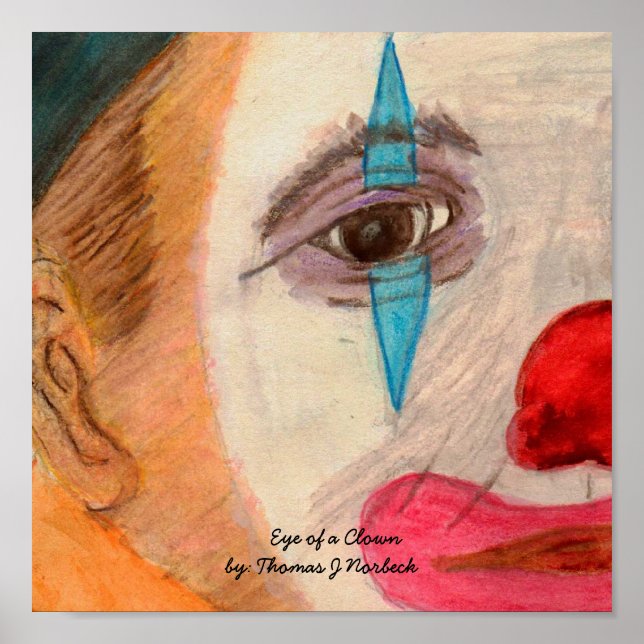 Öga i en clown poster (Framsidan)