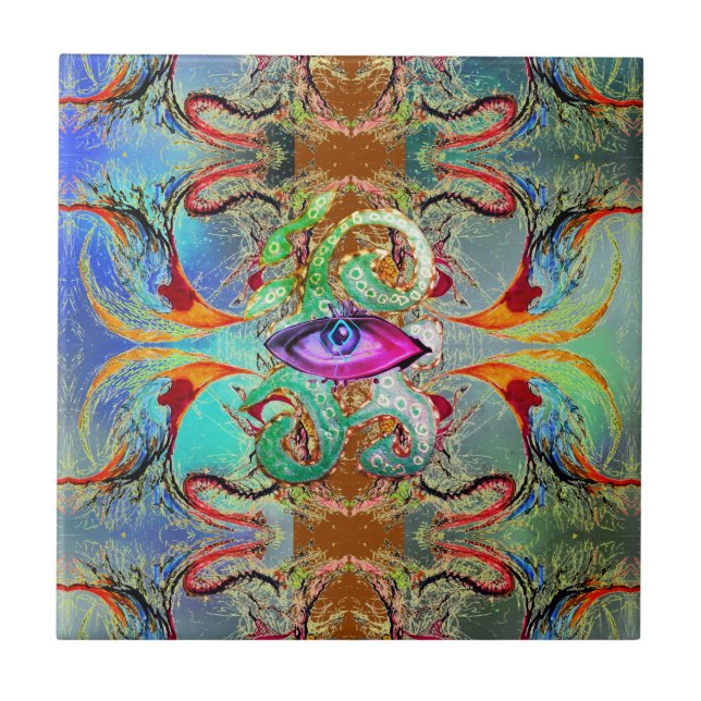 Öga i ett multidindimensionellt storm kakelplatta (Framsidan)