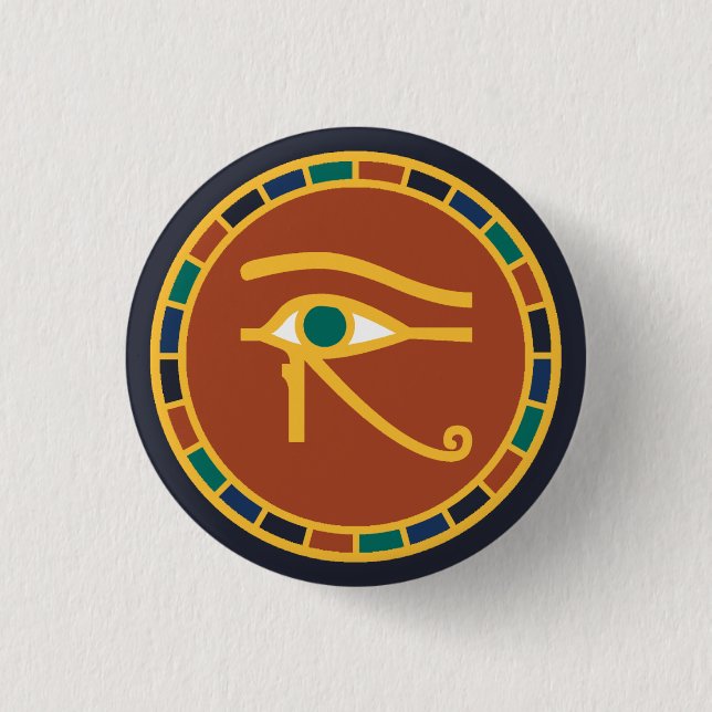Öga i Horus Badge i det antika egyptiska Färg Knapp (Framsida)