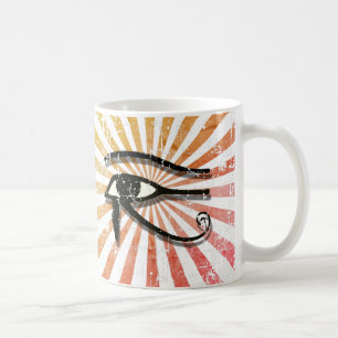 Öga i Horus Egyptian Symbol Retro Sol Kaffemugg