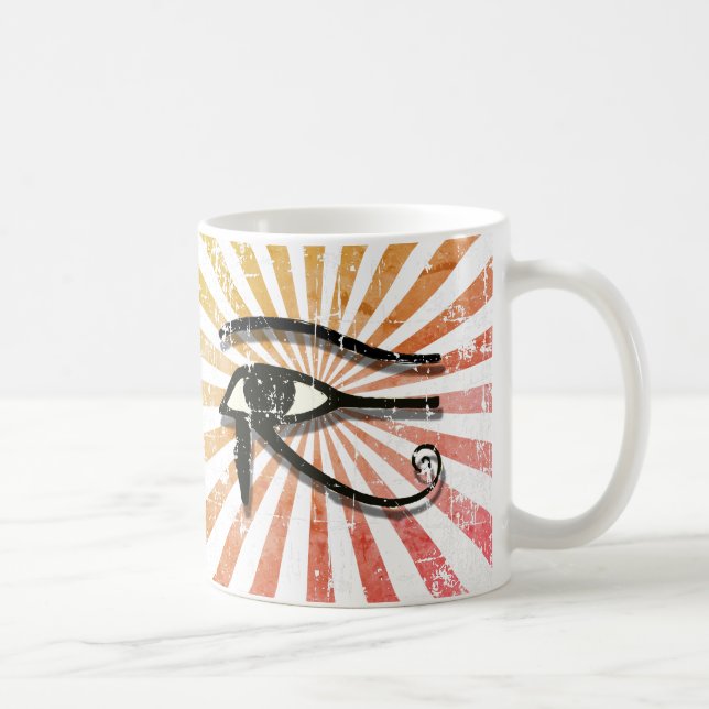 Öga i Horus Egyptian Symbol Retro Sol Kaffemugg (Höger)