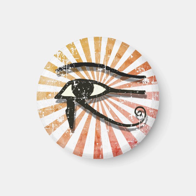 Öga i Horus Egyptian Symbol Retro Sol Magnet (Framsidan)