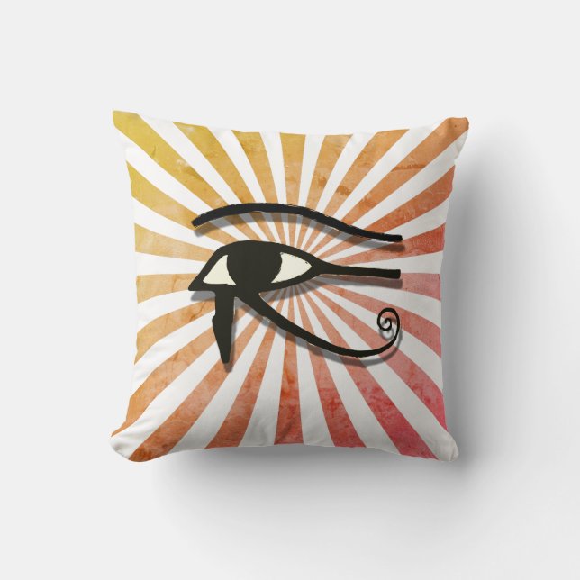 Öga i Horus Egyptian Symbol Retro Sol Teckning Kudde (Framsida)