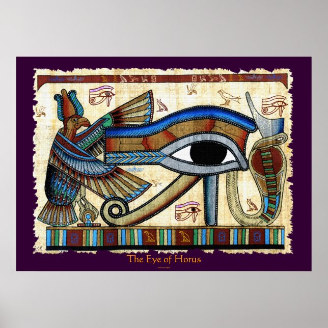 ÖGA i HORUS Egyptian Wadjet Art Poster (Framsidan)