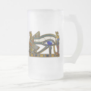 Öga i Horus Frostat Ölglas