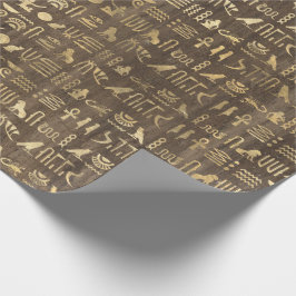 Öga i Horus Guld Egyptian Hieroglyphic Papyrus 1 Presentpapper