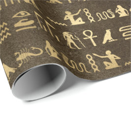 Öga i Horus Guld Egyptian Hieroglyphic Pharaohs Presentpapper