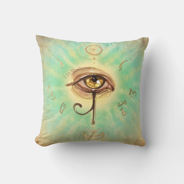 Öga i Horus - här och nu egyptiska stil Kudde (Framsida)