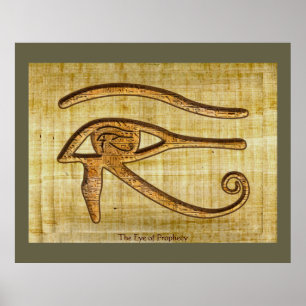 Öga i Horus på den egyptiska konsten med Papyrueef Poster