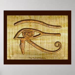 Öga i Horus på den egyptiska konsten med Papyrueef Poster